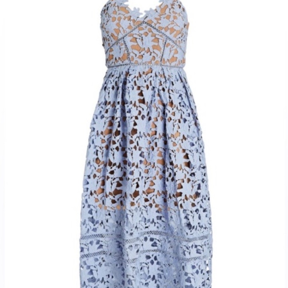 Self portrait azalea midi dress blue 2 NWT - Picture 3 of 5